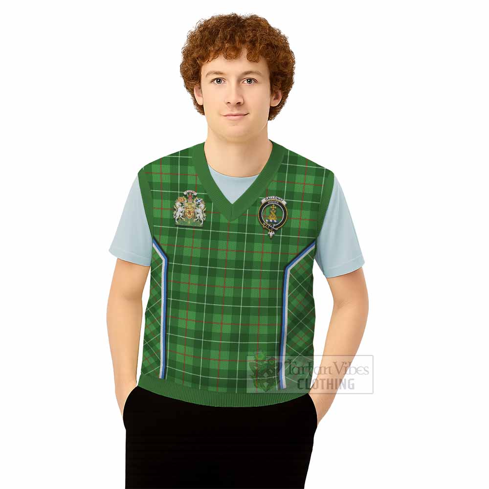 Galloway Tartan Crest Knitted V-Neck Vest Scotland Coat of Arm Flag Style - Tartan Vibes Clothing