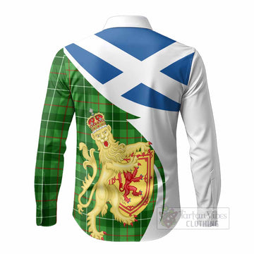 Galloway Tartan Crest Lion Rampant Long Sleeve Button Shirts Classic Scottish Style