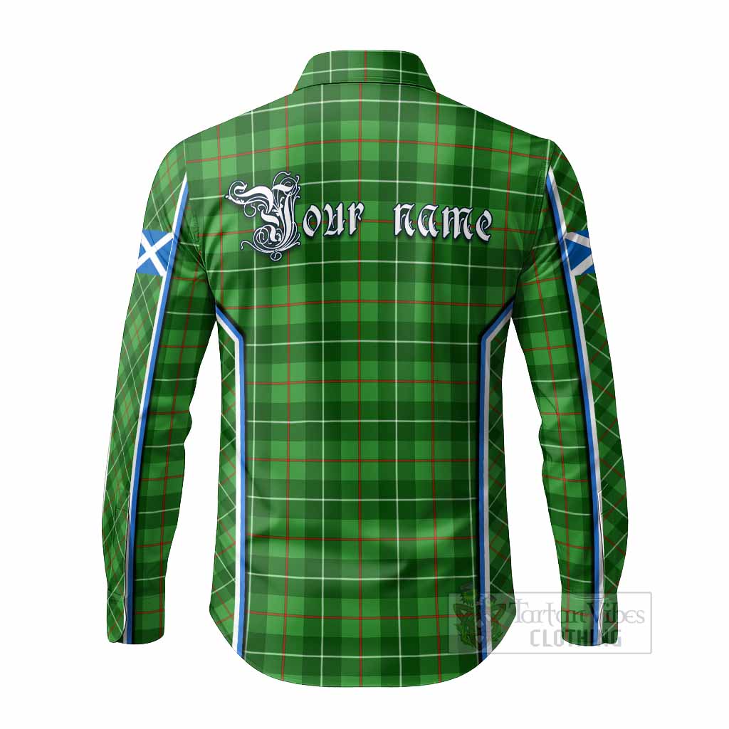 Galloway Tartan Crest Long Sleeve Button Shirts Scotland Coat of Arm Flag Style - Tartan Vibes Clothing