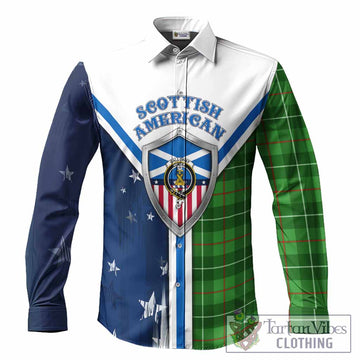 Galloway Tartan Crest Long Sleeve Button Shirts Scottish-American Heritage