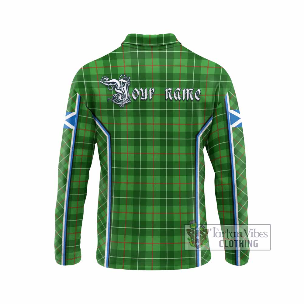 Galloway Tartan Crest Long Sleeve Polo Shirt Scotland Coat of Arm Flag Style - Tartan Vibes Clothing