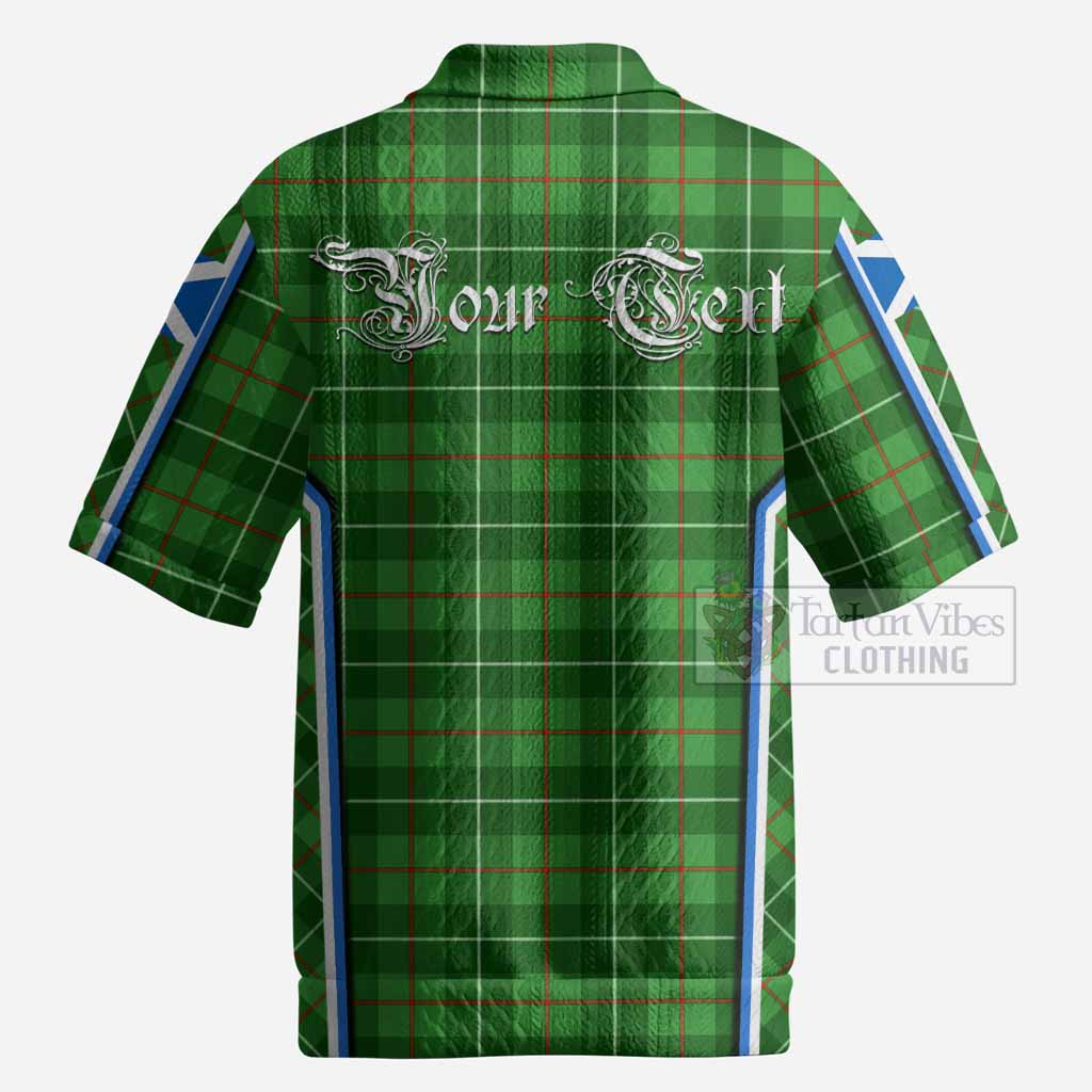Galloway Tartan Crest Men’s Polo Sweater Top Scotland Coat of Arm Flag Style