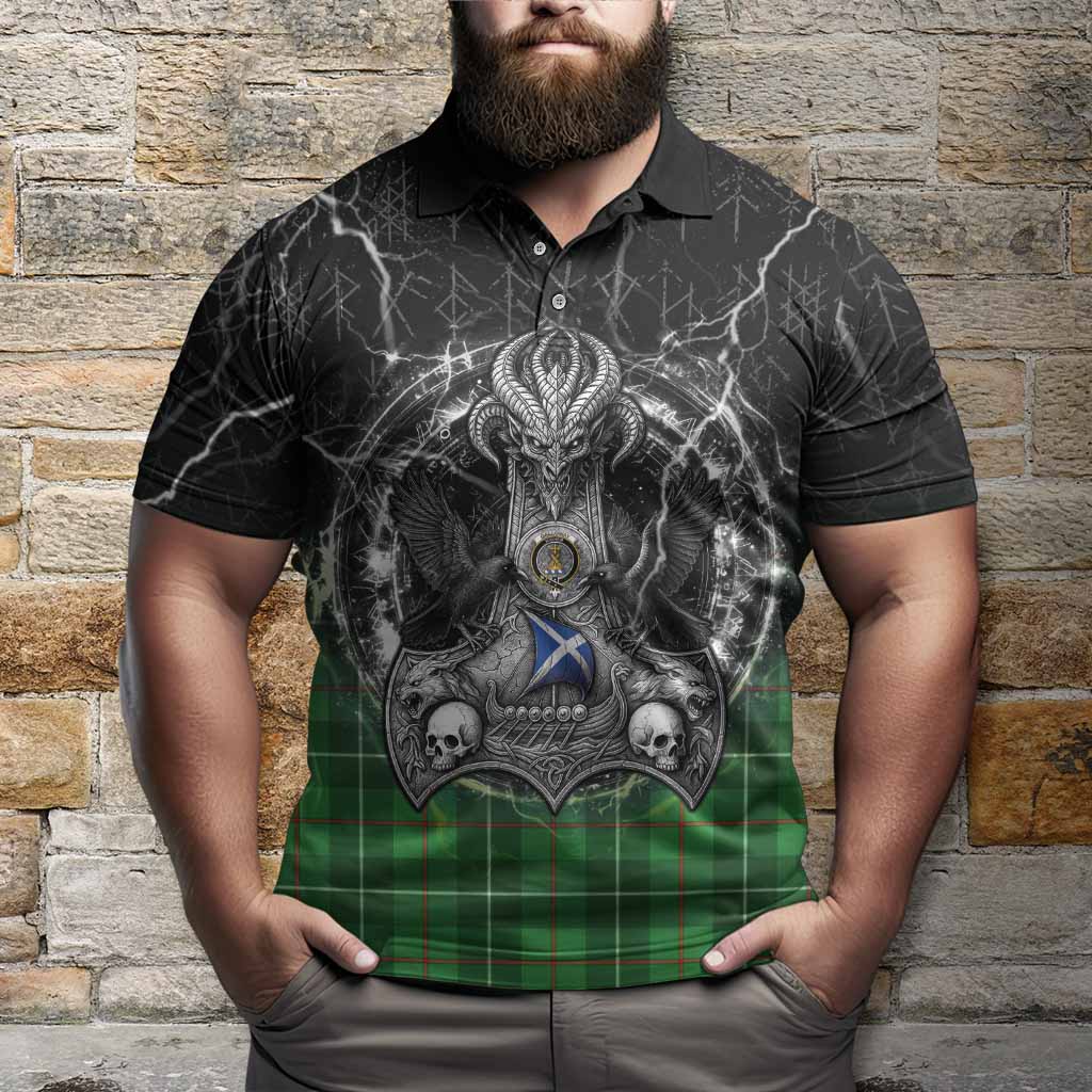Galloway Tartan Crest Polo Shirt Celtic Odin's Raven Legacy