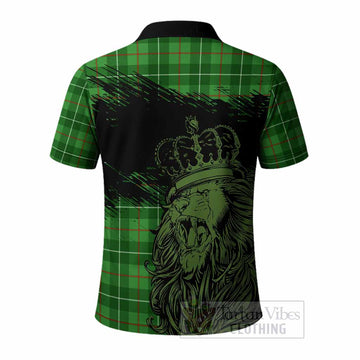 Galloway Tartan Crest Polo Shirt Crowned Lion Heritage Style
