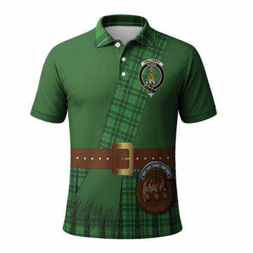 Galloway Tartan Crest Polo Shirt Kilt Costume Style