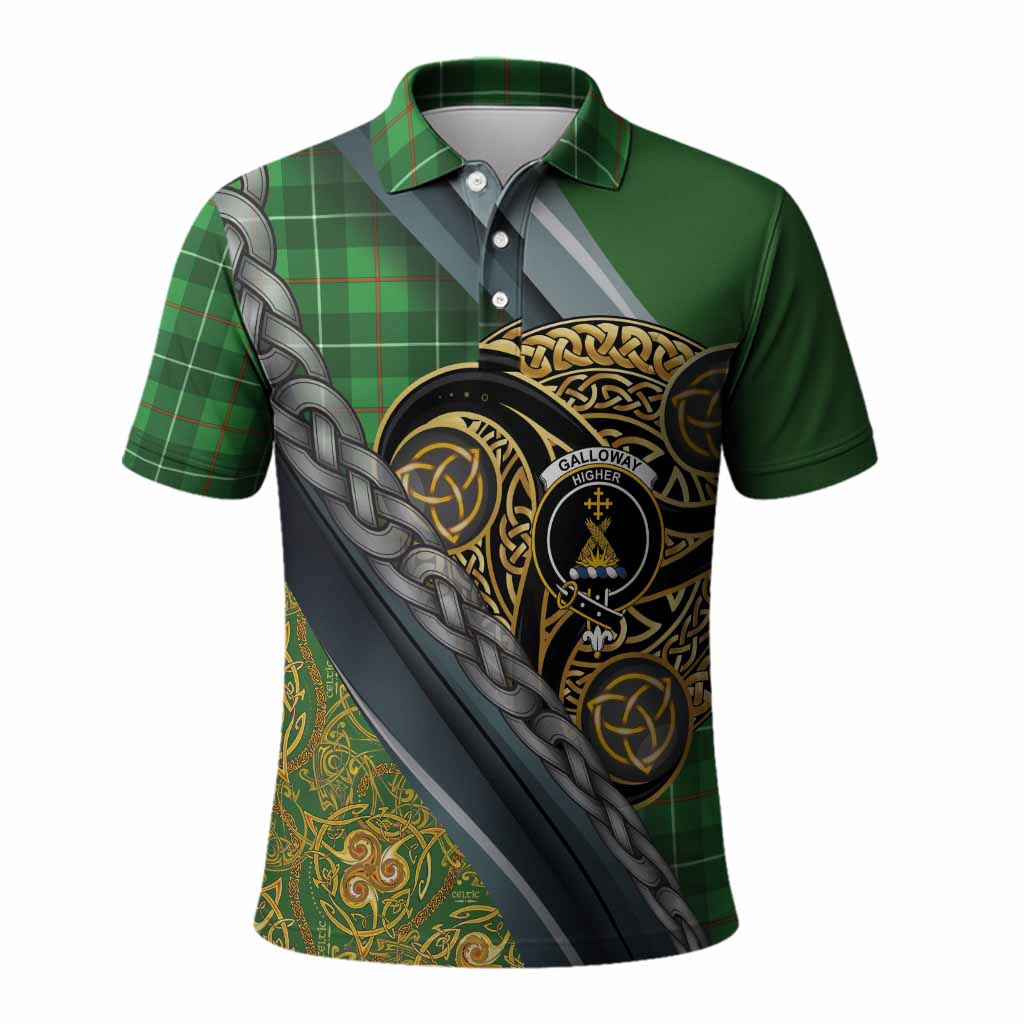 Galloway Tartan Crest Polo Shirt Scottish Triskele Celtic