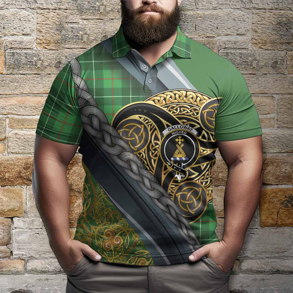 Galloway Tartan Crest Polo Shirt Scottish Triskele Celtic
