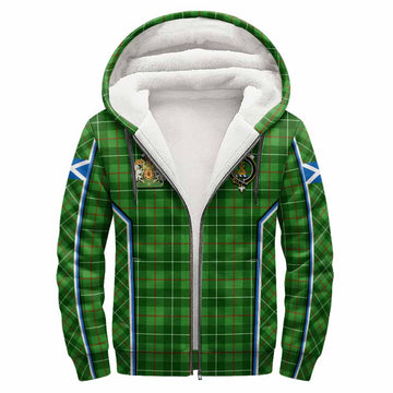 Galloway Tartan Crest Sherpa Hoodie Scotland Coat of Arm Flag Style