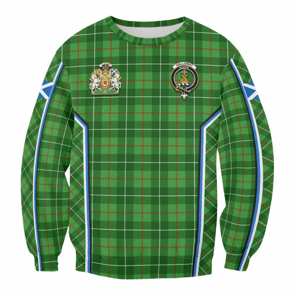 Galloway Tartan Crest Sweatshirt Scotland Coat of Arm Flag Style - Tartan Vibes Clothing