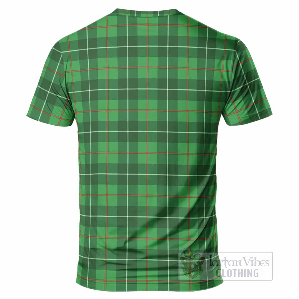 Galloway Tartan Crest T-Shirt Ferocious Lion Style