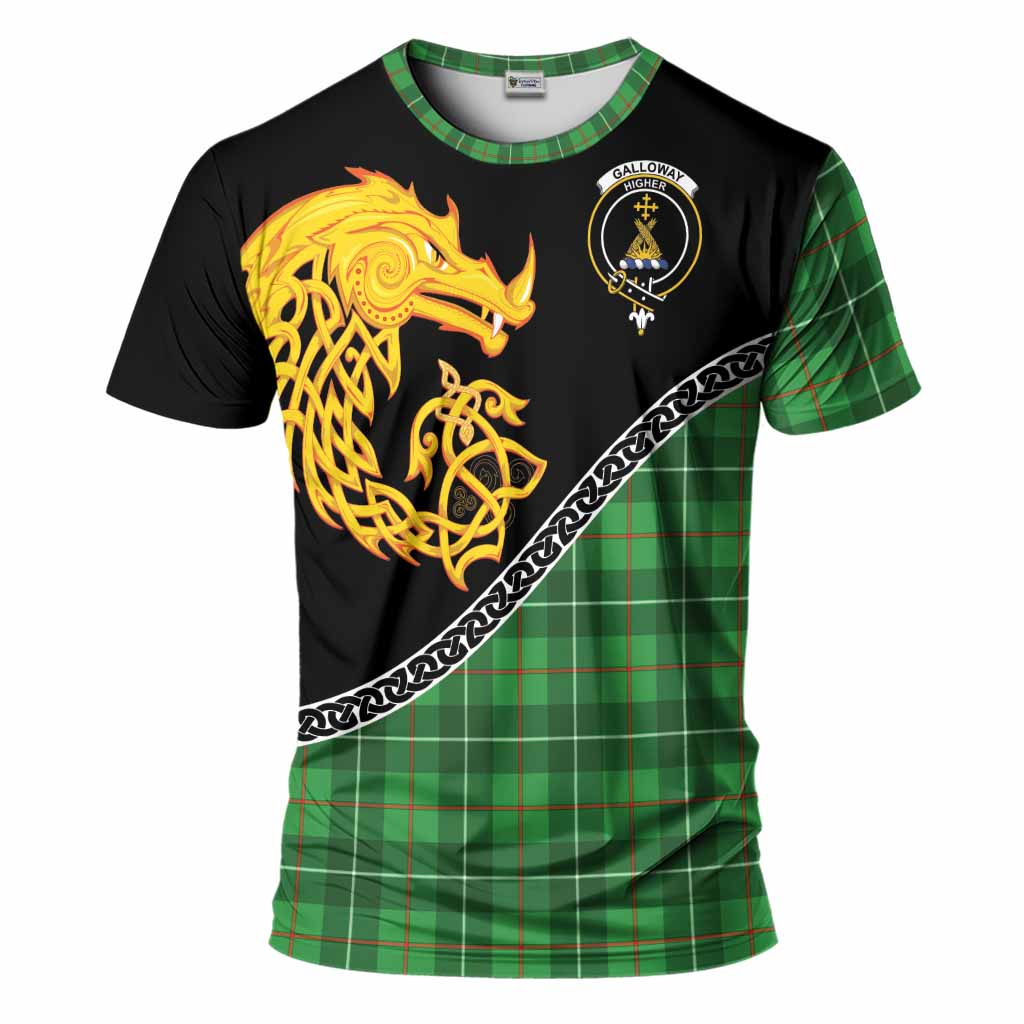 Galloway Tartan Crest T-Shirt Legendary Dragon Knot Half Style