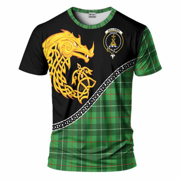 Galloway Tartan Crest T-Shirt Legendary Dragon Knot Half Style