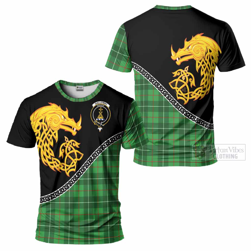Galloway Tartan Crest T-Shirt Legendary Dragon Knot Half Style