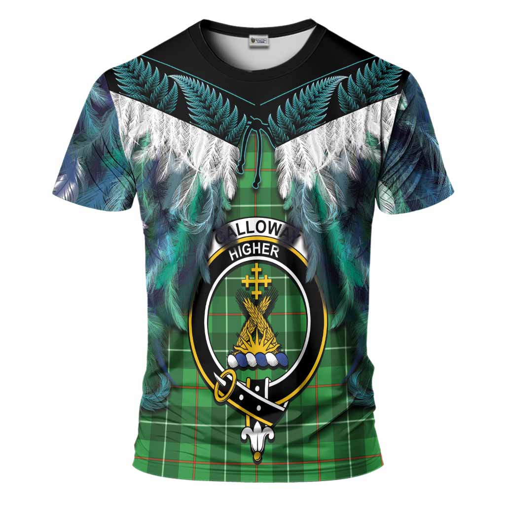 Galloway Tartan Crest T-Shirt New Zealand Maori Korowai Cloak