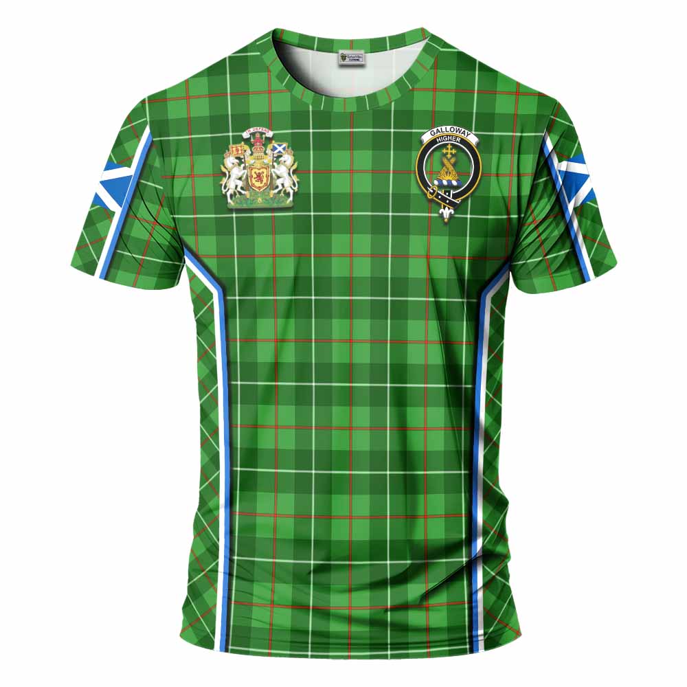 Galloway Tartan Crest T-shirt Scotland Coat of Arm Flag Style - Tartan Vibes Clothing