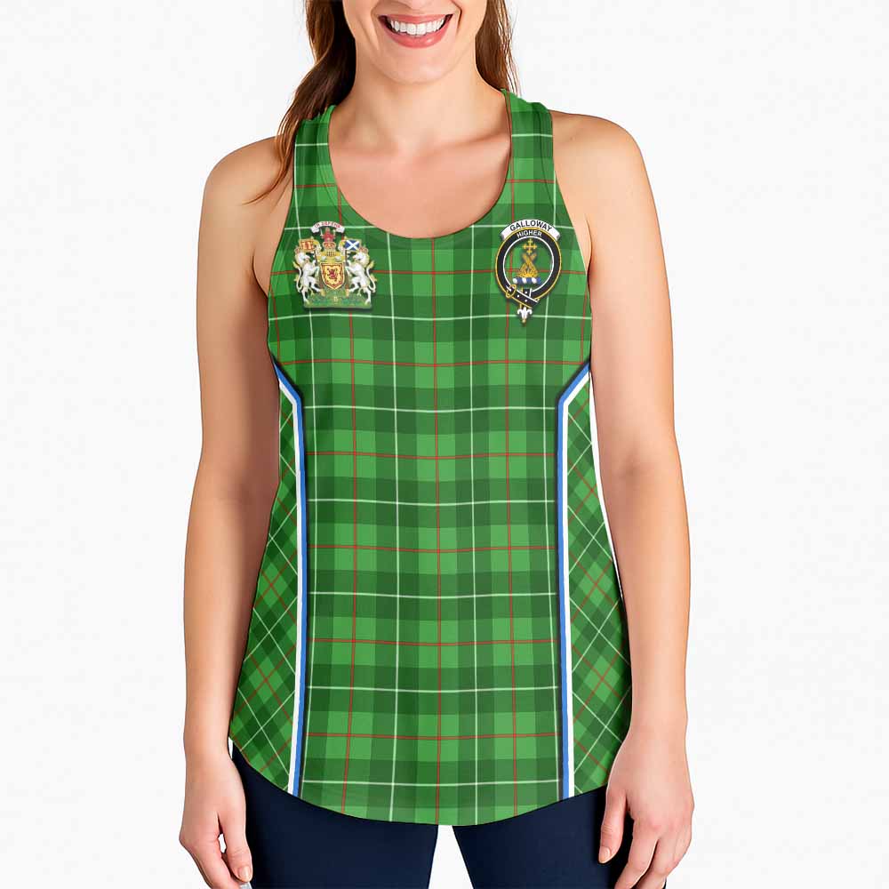 Galloway Tartan Crest Women Racerback Tanks Scotland Coat of Arm Flag Style - Tartan Vibes Clothing