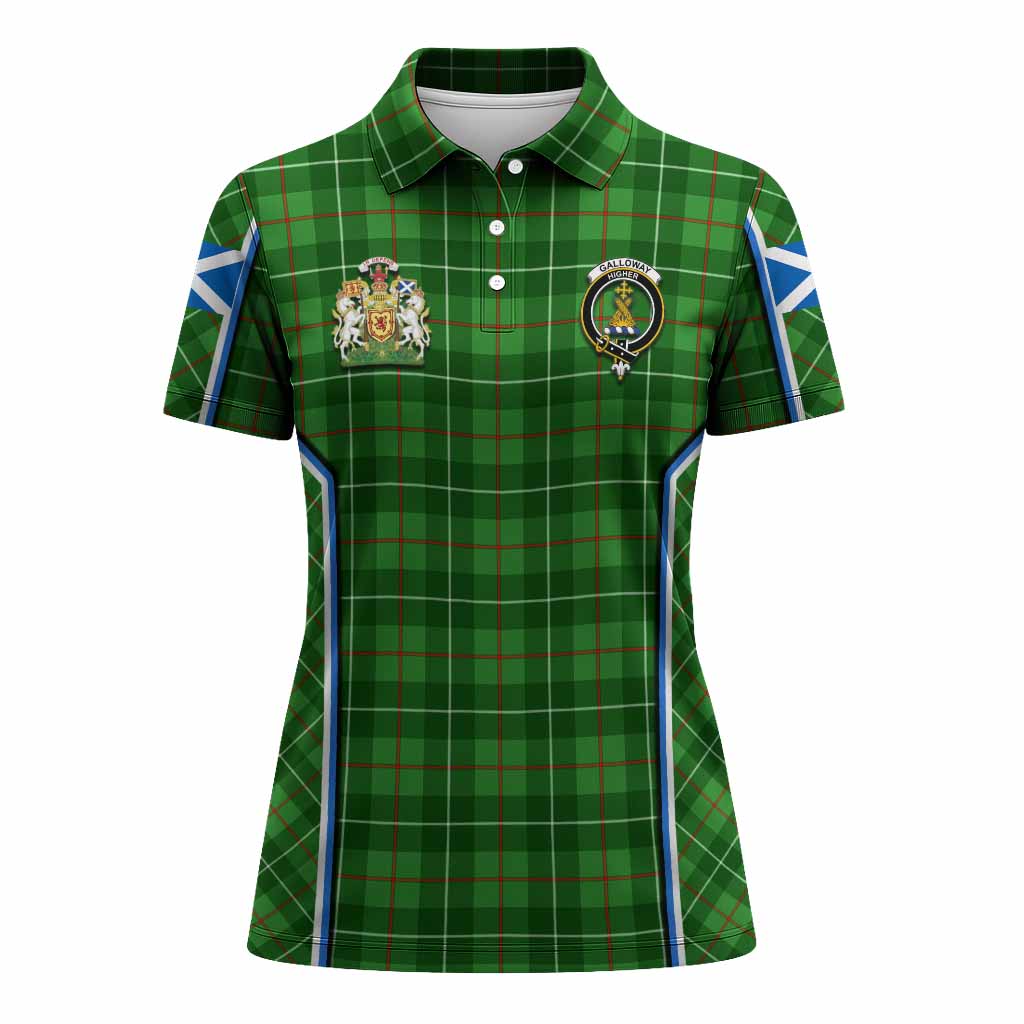 Galloway Tartan Crest Women's Polo Shirt Scotland Coat of Arm Flag Style - Tartan Vibes Clothing