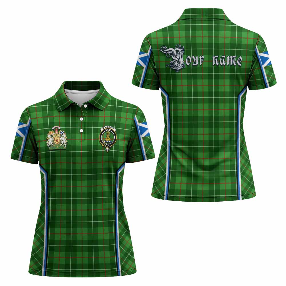 Galloway Tartan Crest Women's Polo Shirt Scotland Coat of Arm Flag Style - Tartan Vibes Clothing