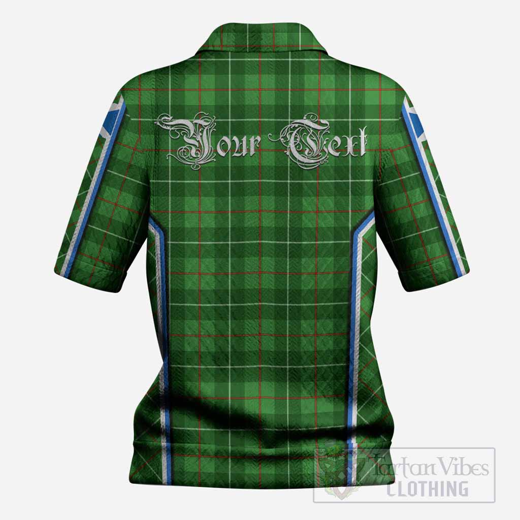 Galloway Tartan Crest Women’s Polo Sweater Top Scotland Coat of Arm Flag Style