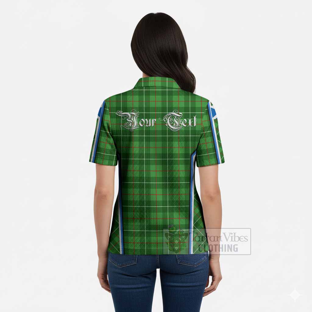 Galloway Tartan Crest Women’s Polo Sweater Top Scotland Coat of Arm Flag Style