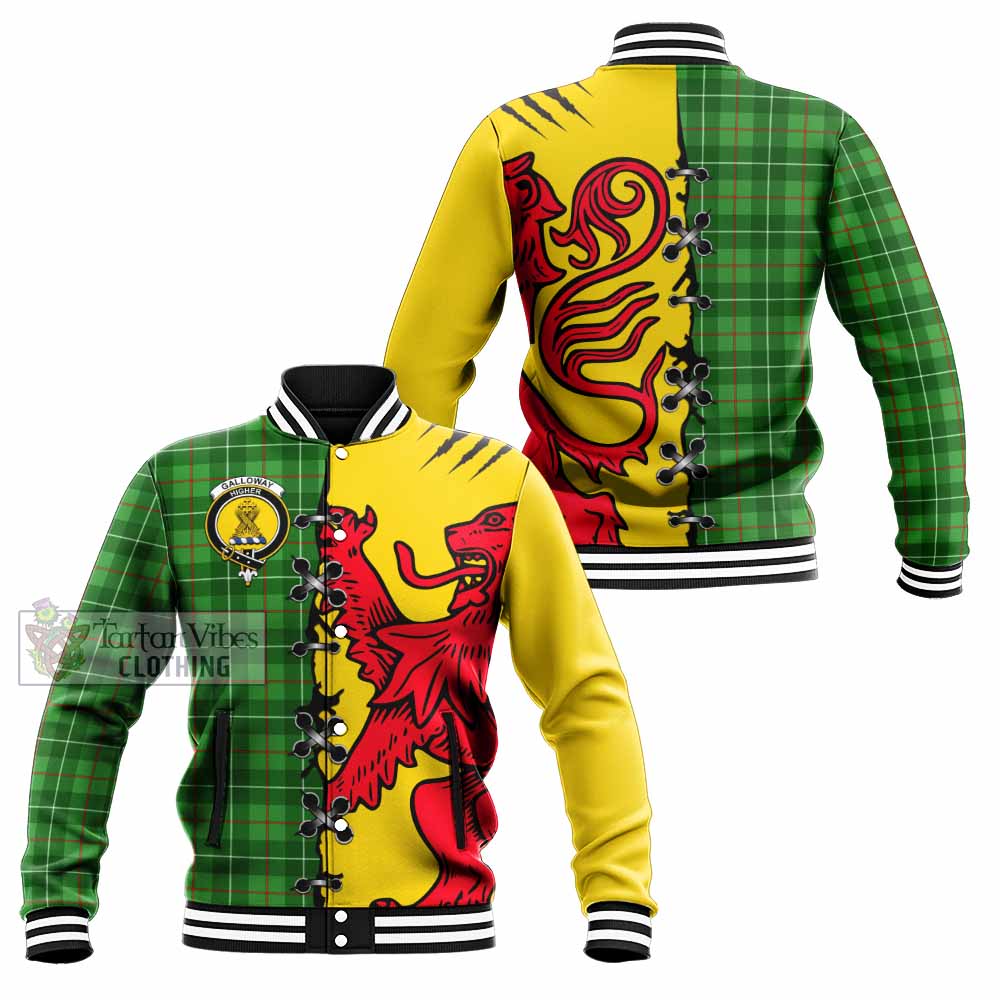 Galloway Tartan Family Crest Baseball Jacket Lion Rampant Honor - Tartan Vibes Clothing