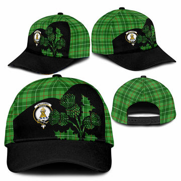 Galloway Tartan Family Crest Classic Cap Scotland Thistle Floral Flag Style