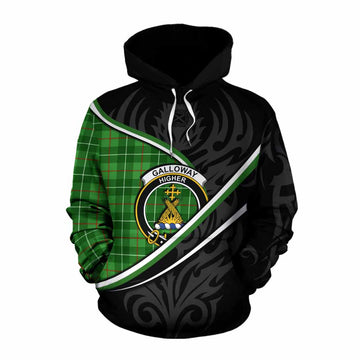 Galloway Tartan Family Crest Cotton Hoodie Celtic Scottish Thistle Floral