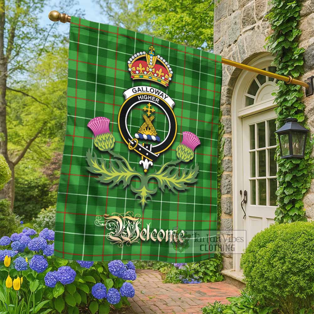 Galloway Tartan Family Crest Garden Flag Royal Thistle Welcome Style - Tartan Vibes Clothing