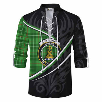 Galloway Tartan Family Crest Ghillie Kilt Shirt Celtic Scottish Thistle Floral