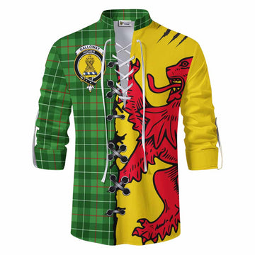 Galloway Tartan Family Crest Ghillie Kilt Shirt Lion Rampant Honor