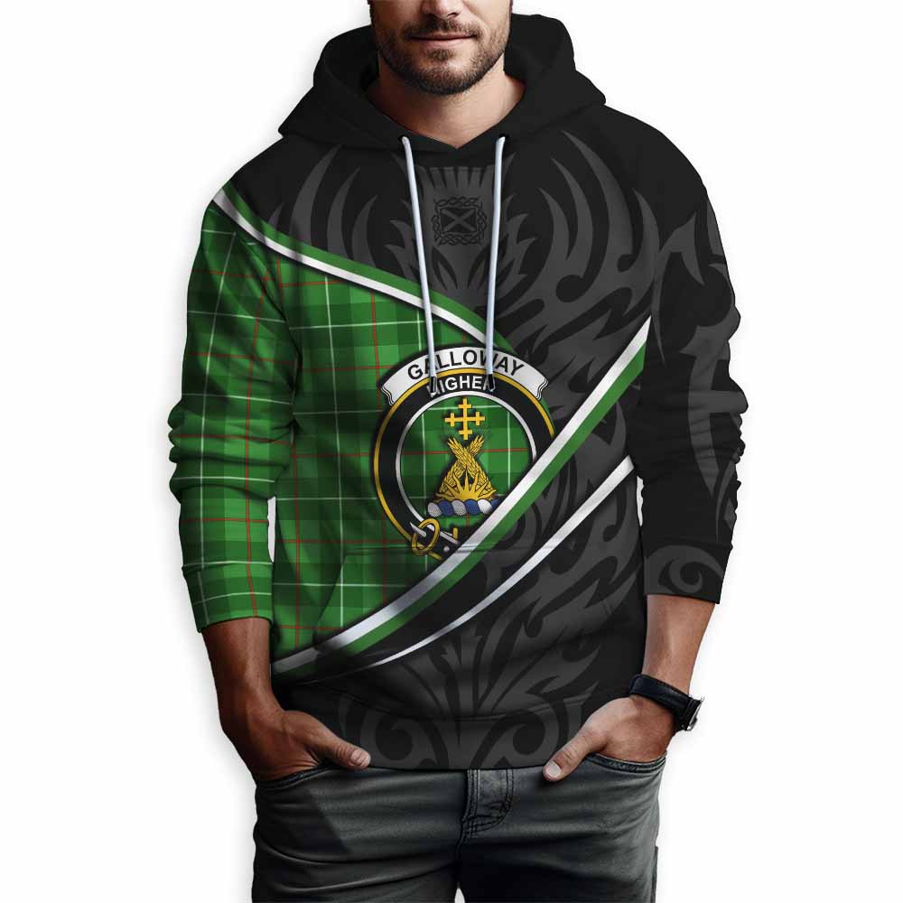 Galloway Tartan Family Crest Hoodie Celtic Scottish Thistle Floral - Tartan Vibes Clothing