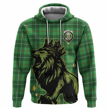 Galloway Tartan Family Crest Hoodie Crowned Lion Roaring