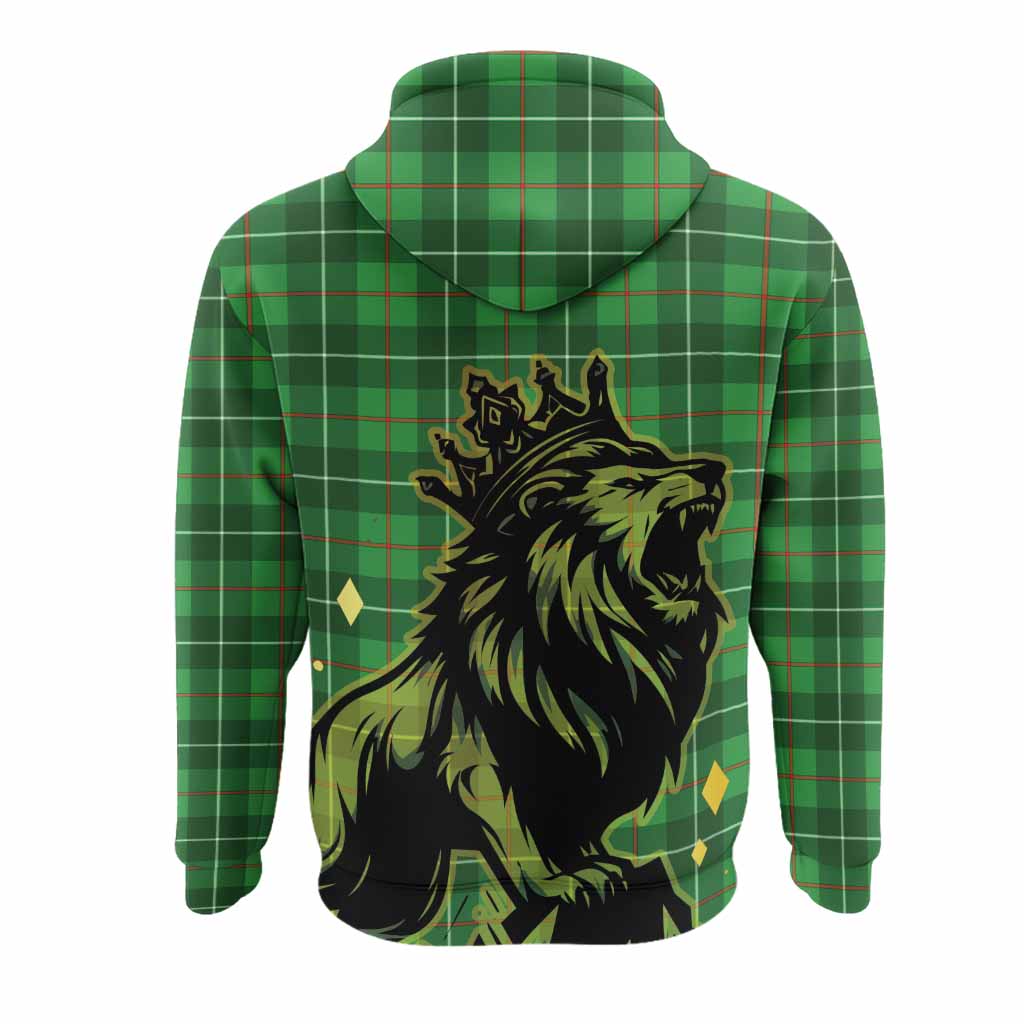 Galloway Tartan Family Crest Hoodie Crowned Lion Roaring
