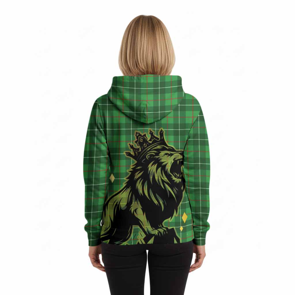 Galloway Tartan Family Crest Hoodie Crowned Lion Roaring