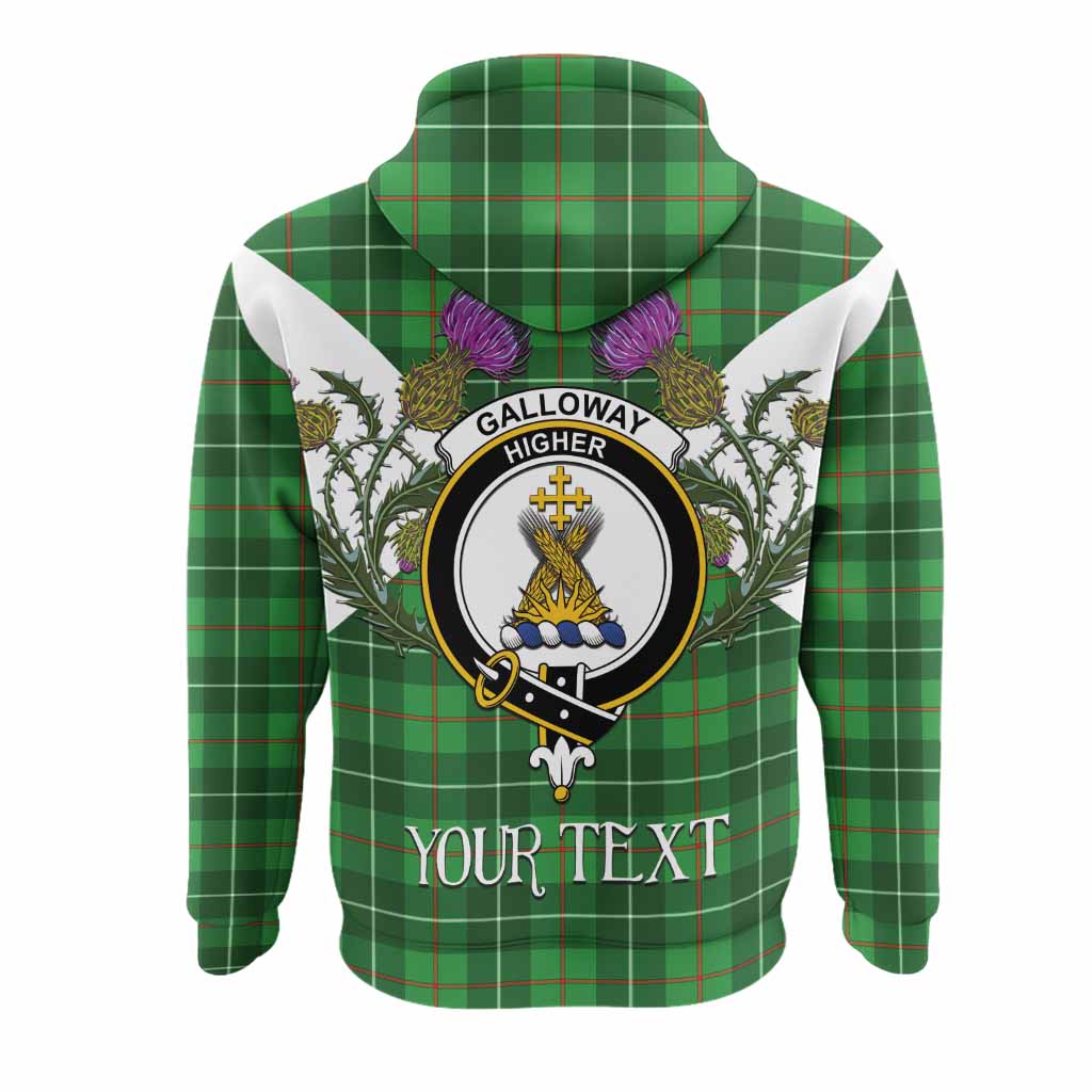 Galloway Tartan Family Crest Hoodie Scottish Burns Night Thistle Floral