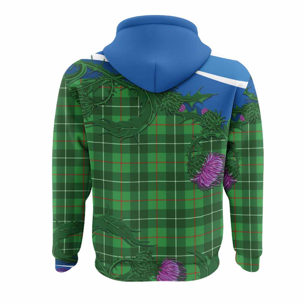 Galloway Tartan Family Crest Hoodie Thistle in Minimalism