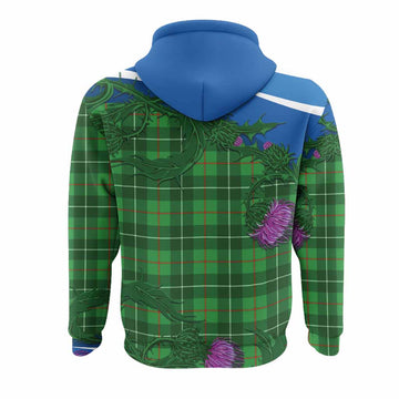 Galloway Tartan Family Crest Hoodie Thistle in Minimalism
