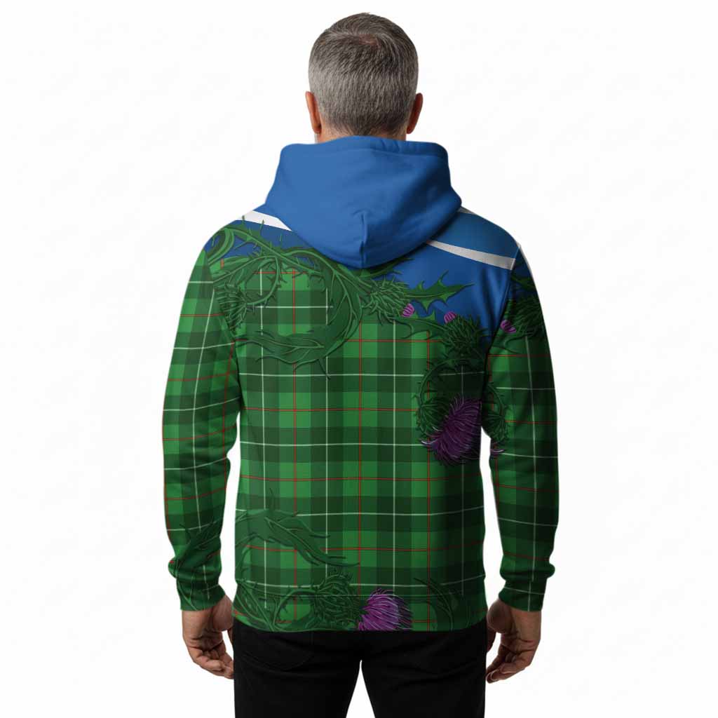 Galloway Tartan Family Crest Hoodie Thistle in Minimalism