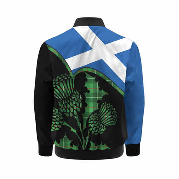 Galloway Tartan Family Crest Kid Bomber Jacket Scotland Thistle Floral Flag Style