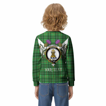 Galloway Tartan Family Crest Kid Knitted Sweatshirt Scottish Burns Night Thistle Floral
