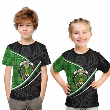 Galloway Tartan Family Crest Kid T-shirt Celtic Scottish Thistle Floral