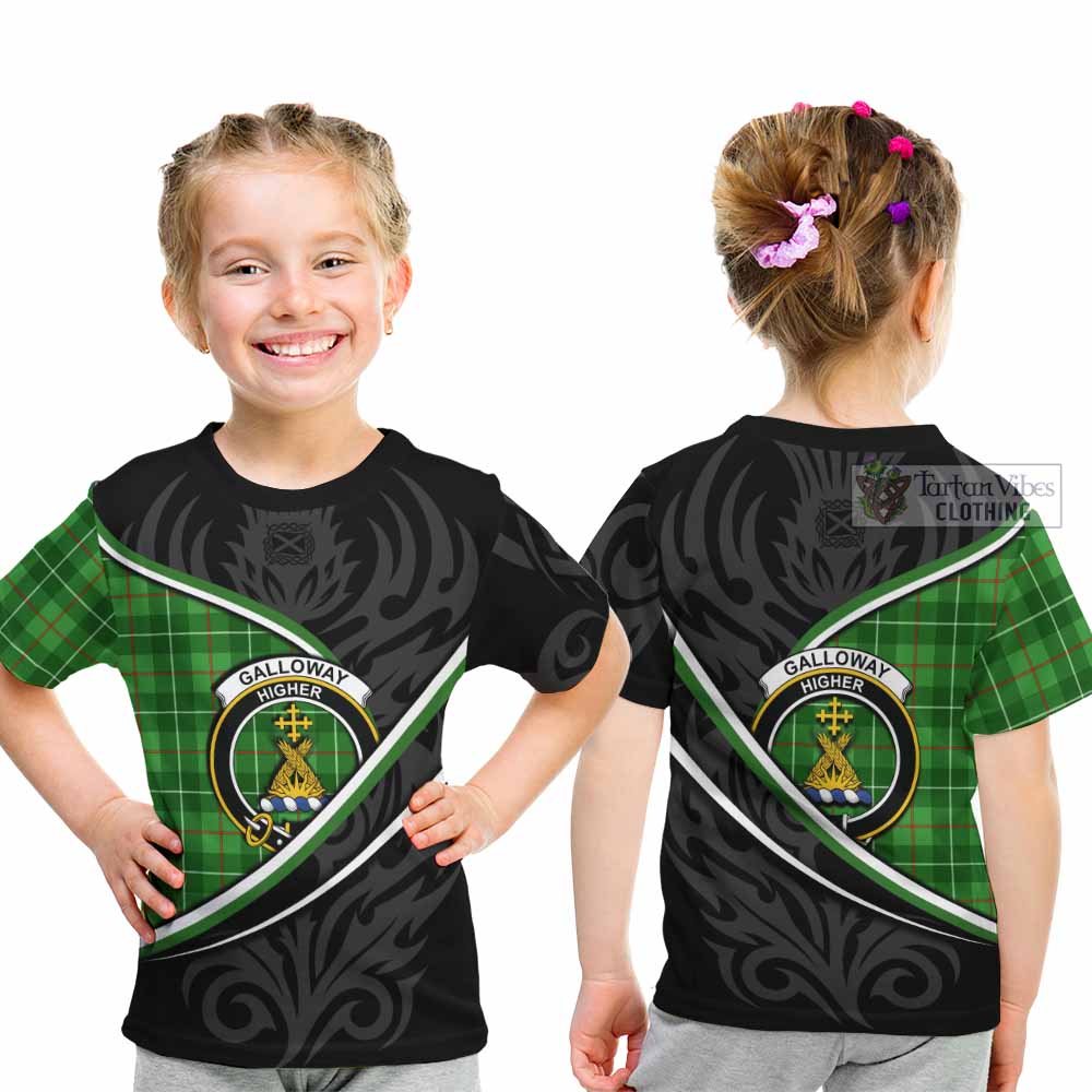 Galloway Tartan Family Crest Kid T-shirt Celtic Scottish Thistle Floral - Tartan Vibes Clothing