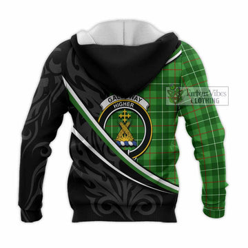 Galloway Tartan Family Crest Knitted Hoodie Celtic Scottish Thistle Floral