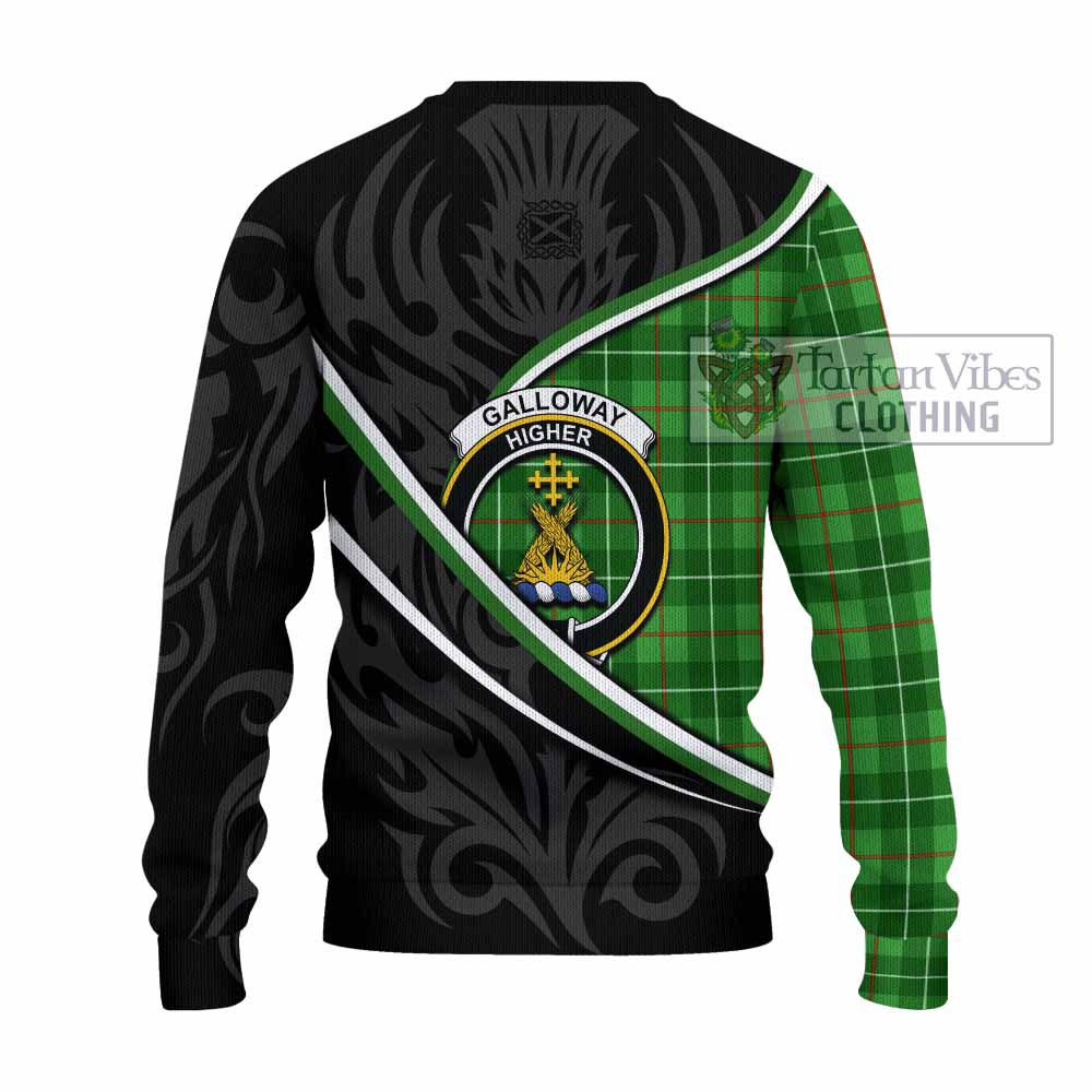 Galloway Tartan Family Crest Knitted Sweater Celtic Scottish Thistle Floral - Tartan Vibes Clothing