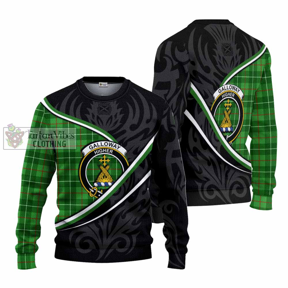 Galloway Tartan Family Crest Knitted Sweater Celtic Scottish Thistle Floral - Tartan Vibes Clothing