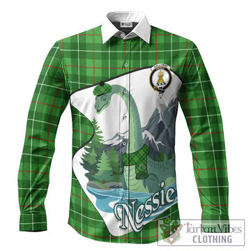 Galloway Tartan Family Crest Long Sleeve Button Shirts Nessie Scottish Loch Ness Monster