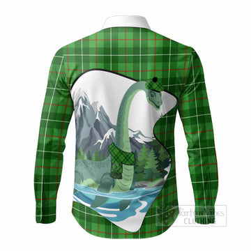 Galloway Tartan Family Crest Long Sleeve Button Shirts Nessie Scottish Loch Ness Monster