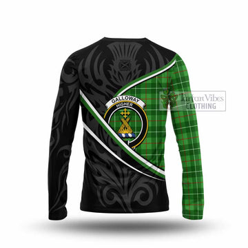 Galloway Tartan Family Crest Long Sleeve T-Shirt Celtic Scottish Thistle Floral - Tartan Vibes Clothing