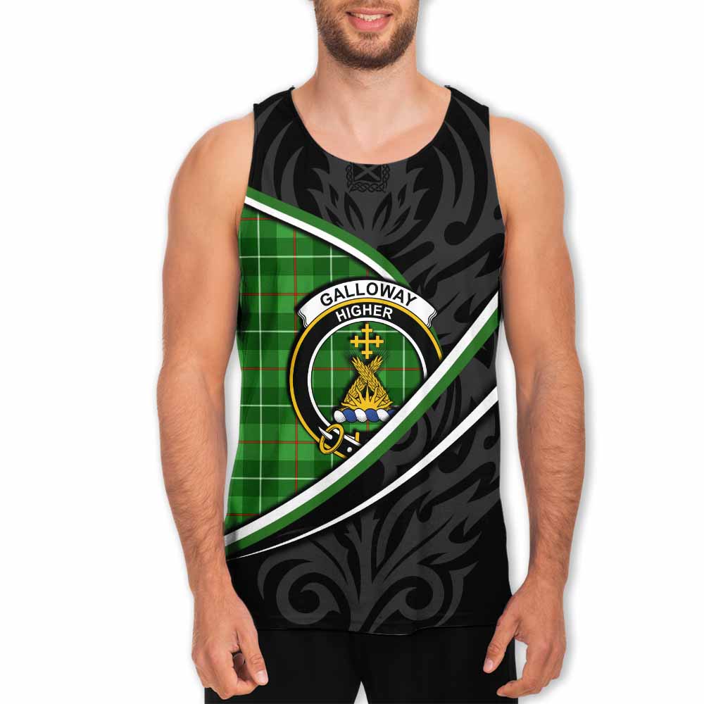 Galloway Tartan Family Crest Men Tank Top Celtic Scottish Thistle Floral - Tartan Vibes Clothing