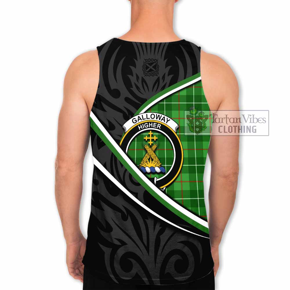 Galloway Tartan Family Crest Men Tank Top Celtic Scottish Thistle Floral - Tartan Vibes Clothing